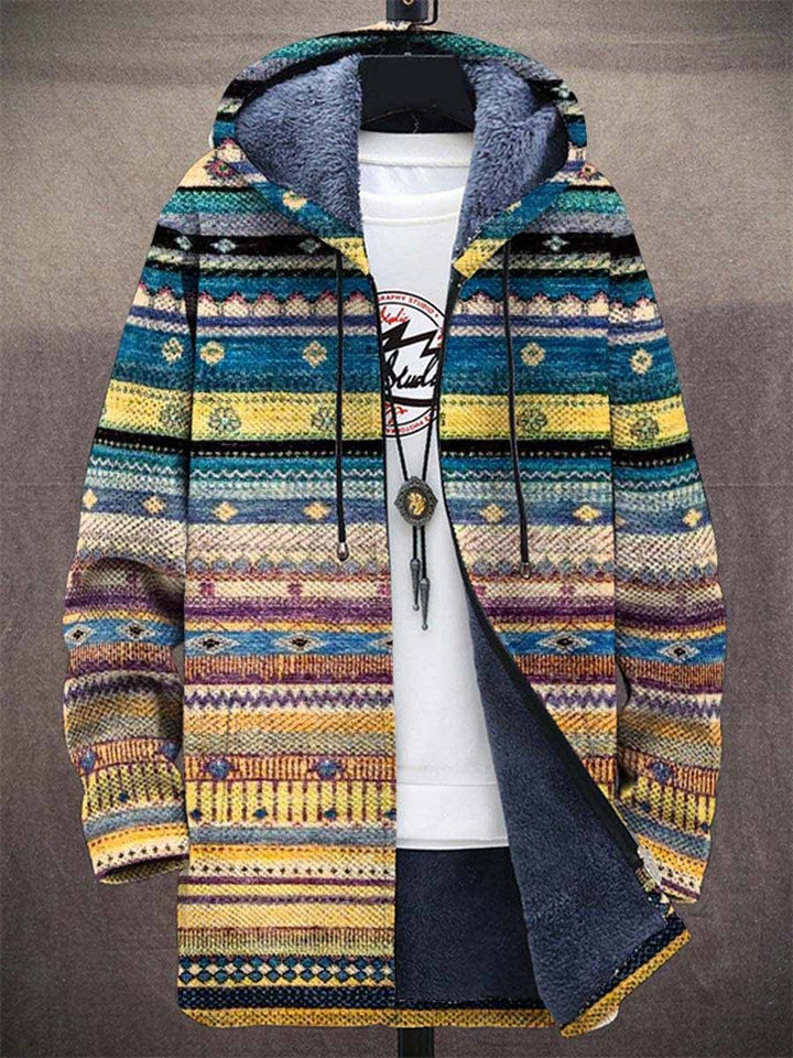 Emese – Cardigan med farverigt kunstmotiv