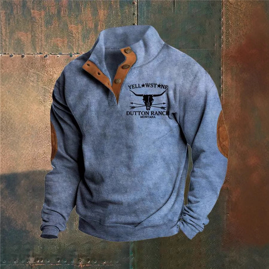Arthur | Tan Ranch-Stil Halv-Zip Sweatshirt