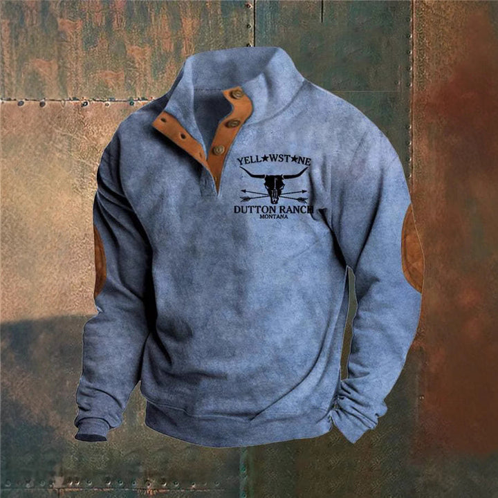 Arthur | Tan Ranch-Stil Halv-Zip Sweatshirt