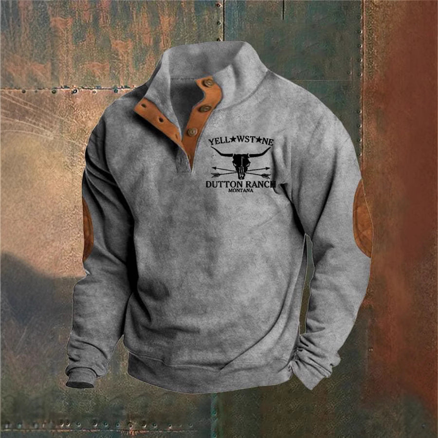 Arthur | Tan Ranch-Stil Halv-Zip Sweatshirt