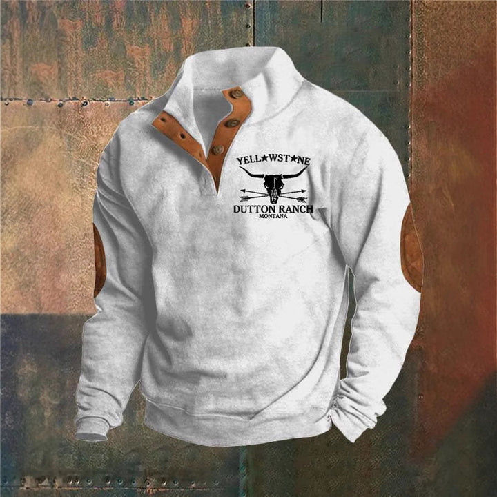Arthur | Tan Ranch-Stil Halv-Zip Sweatshirt