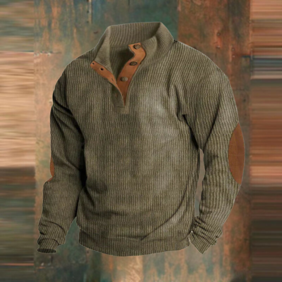 Austin | Olive Ribbet Half-Zip Jumper