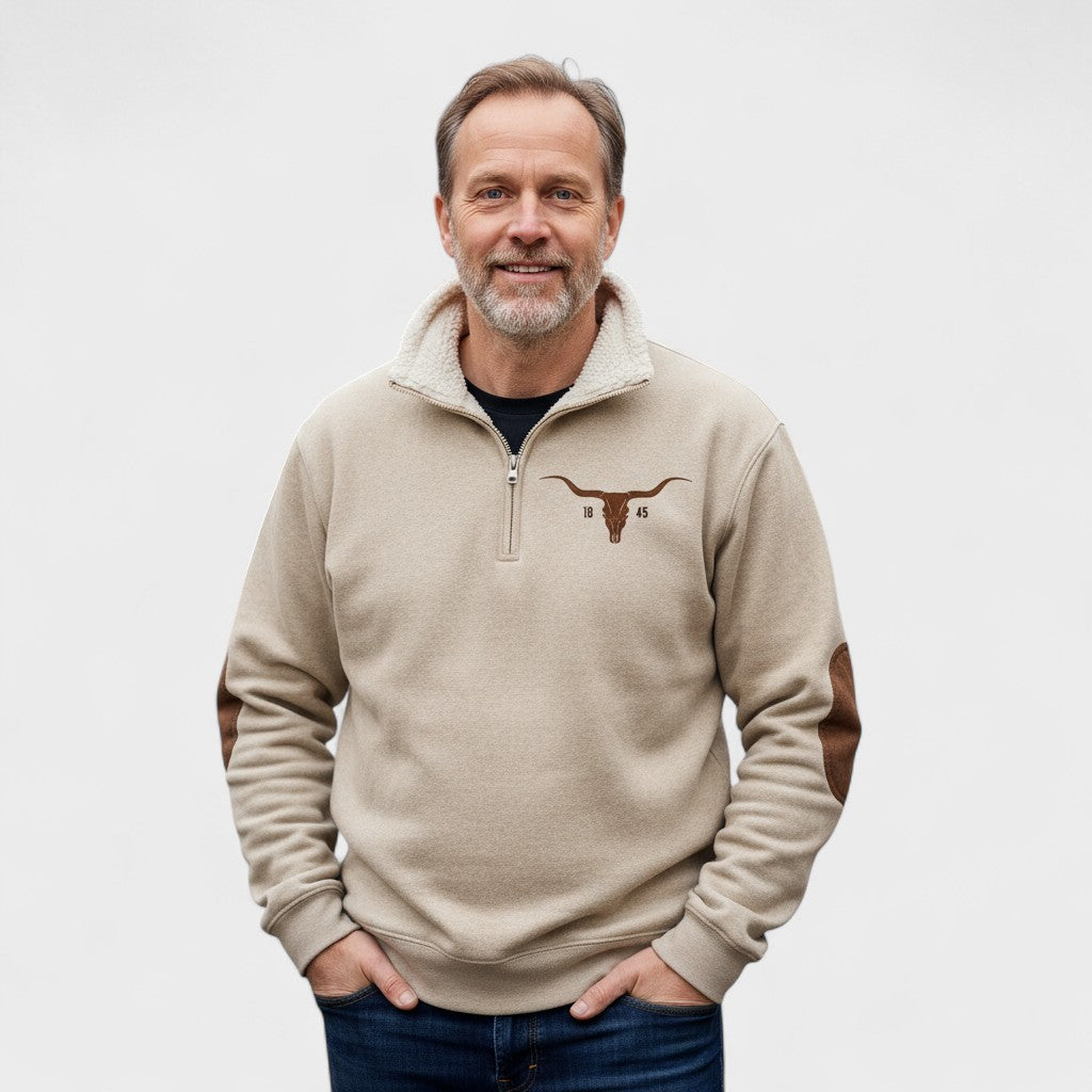 Emmett | Creme Halv-Zip Sweatshirt