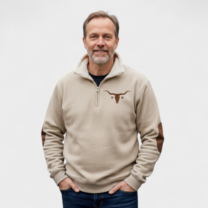 Emmett | Creme Halv-Zip Sweatshirt