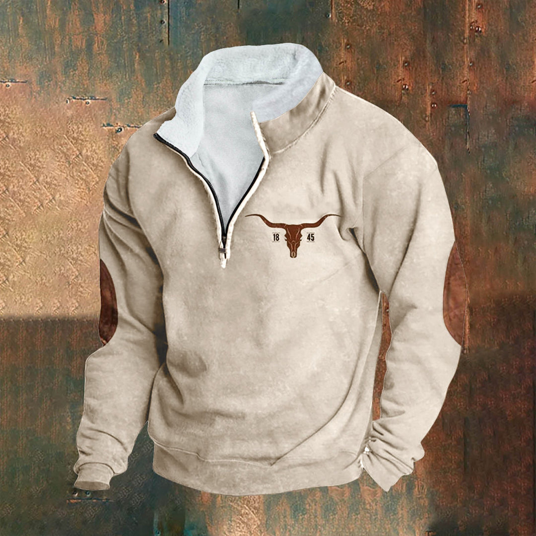 Emmett | Creme Halv-Zip Sweatshirt