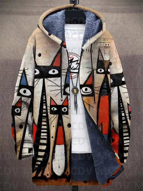 Lowanna – Farverig cardigan med kunstnerisk mønster