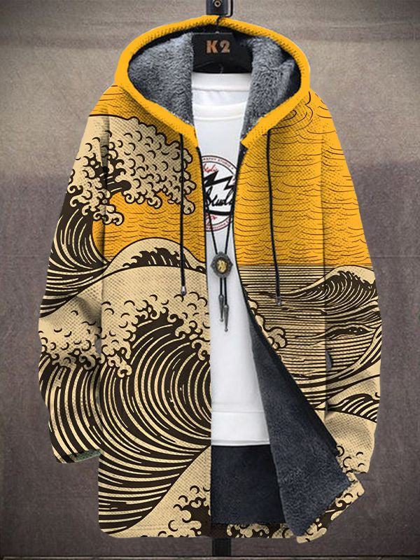 Nalha – Gul cardigan med kunstnerisk mønster