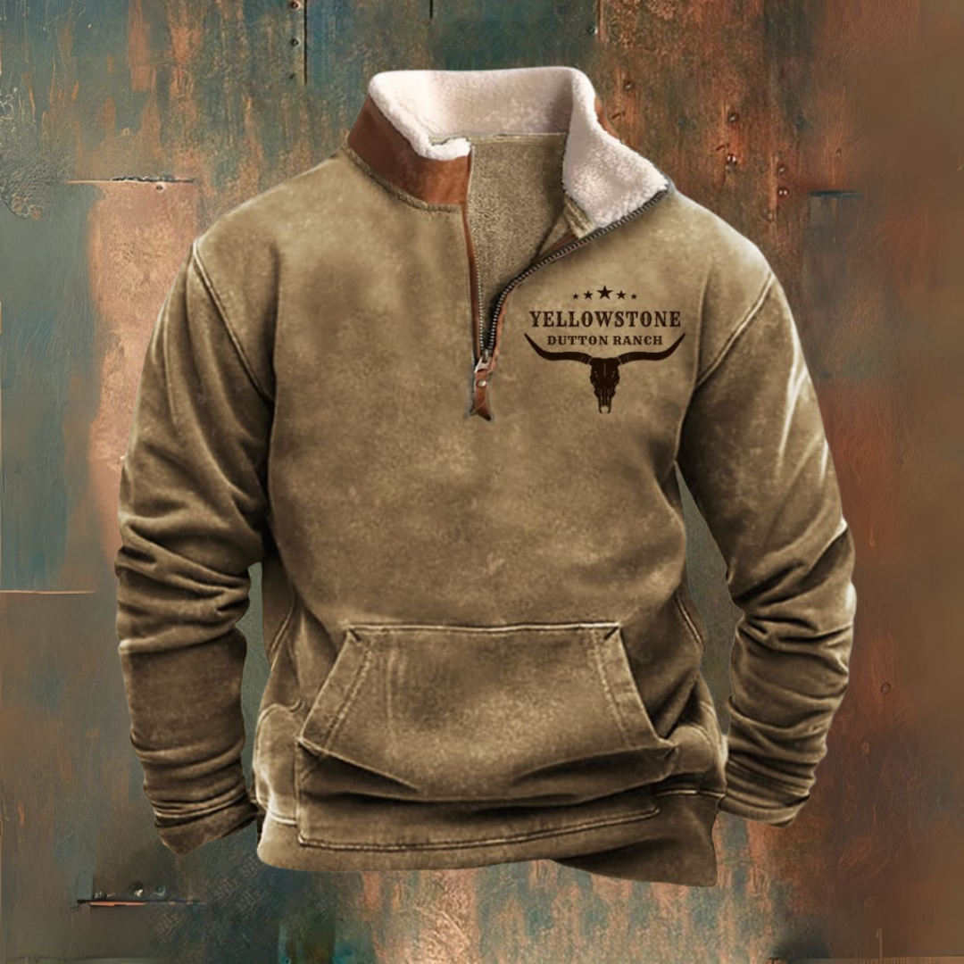 Noah | Brun Sherpa-Krave Halv-Zip Fleece