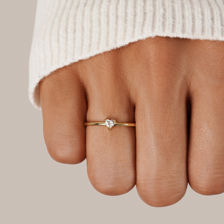 Kærlighed - Krystal Hjerte Ring