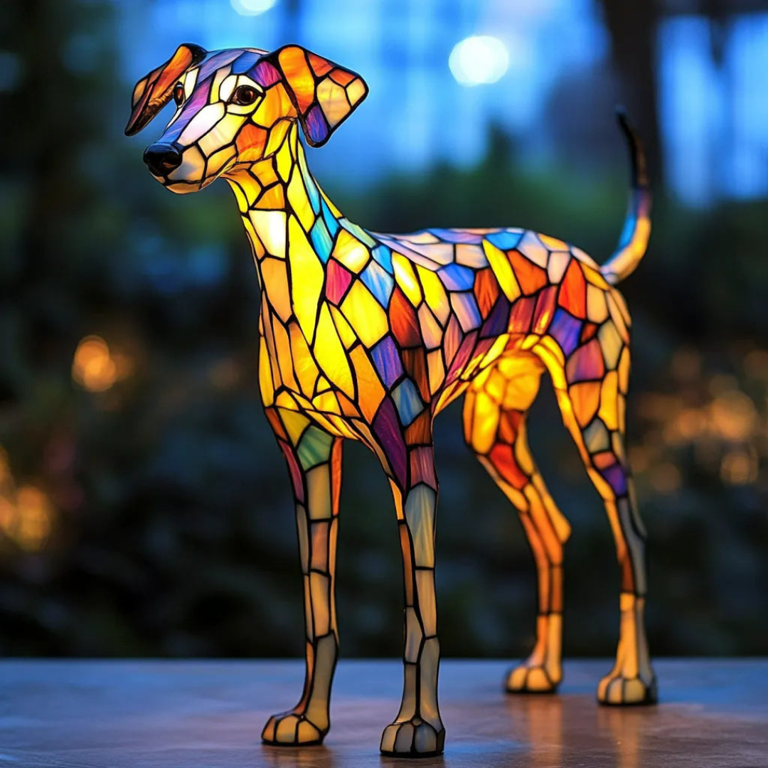 Whippet-inspireret Tempereret Glaslampe