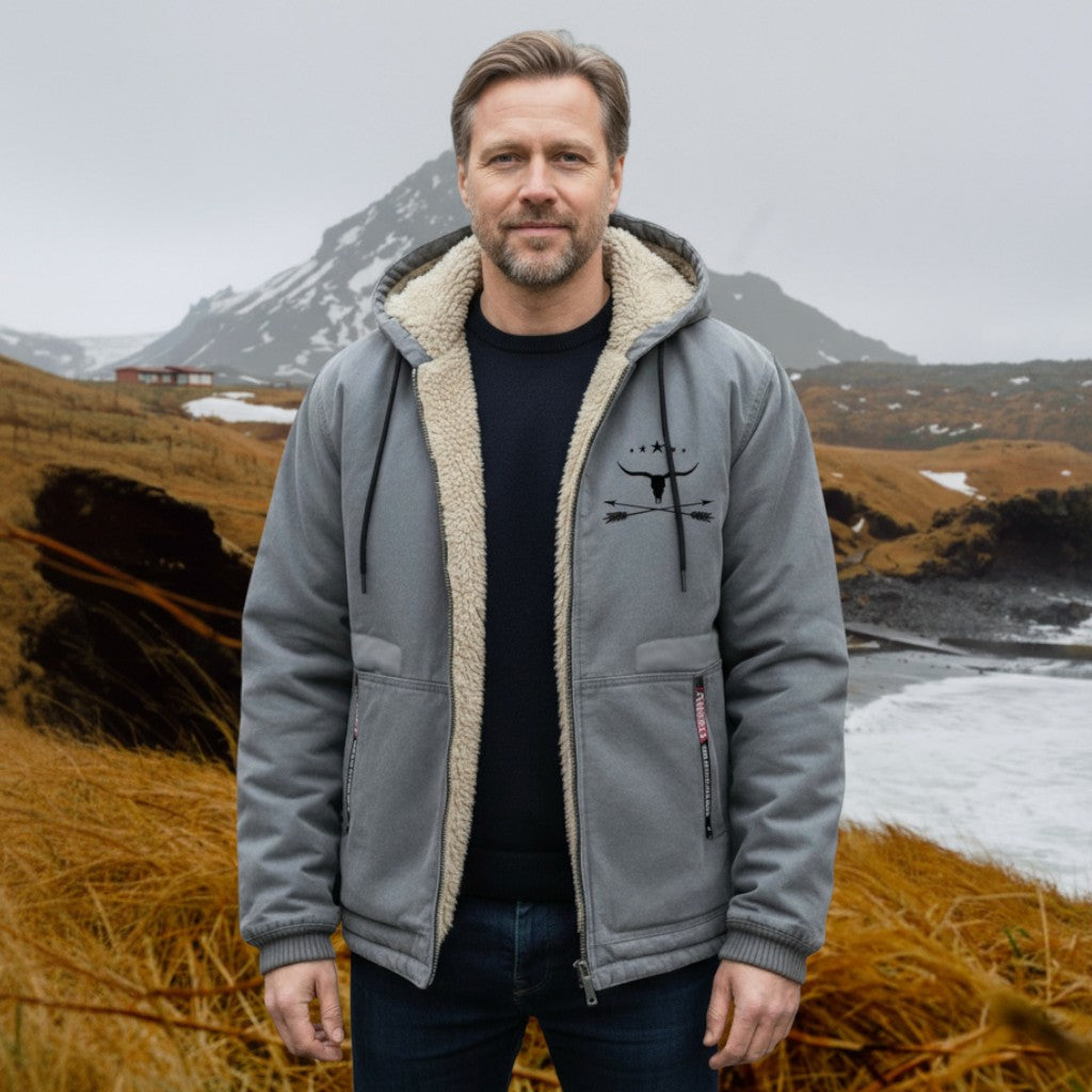 Henry | Sort Sherpa-Foret Hættejakke