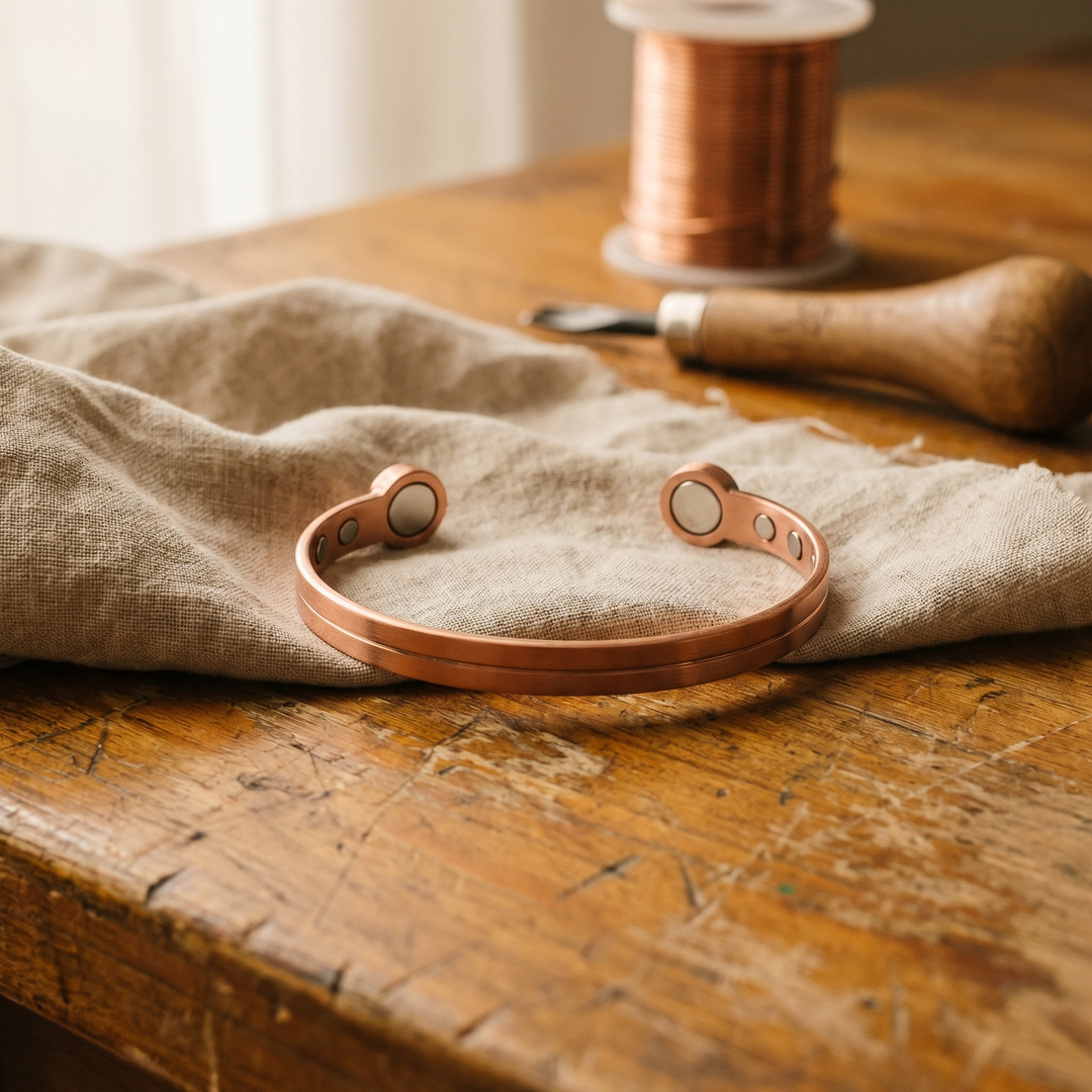 Bronzearmbånd med magnetiske detaljer