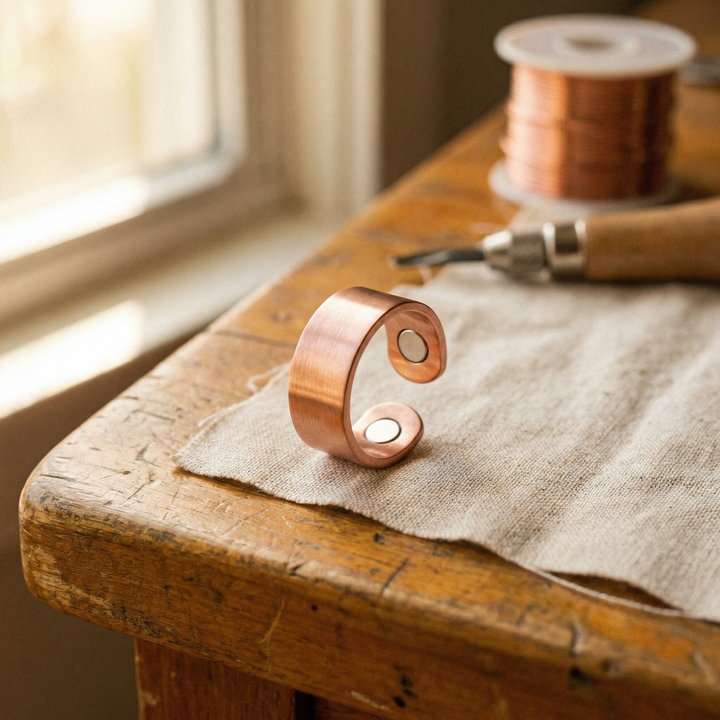 Justerbar kobberring med magneter