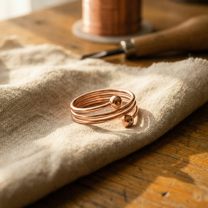 Justerbar ring i rent kobber