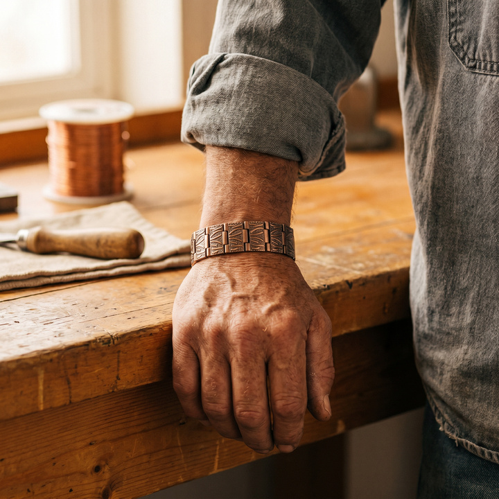 Grit – herrearmbånd i kobber