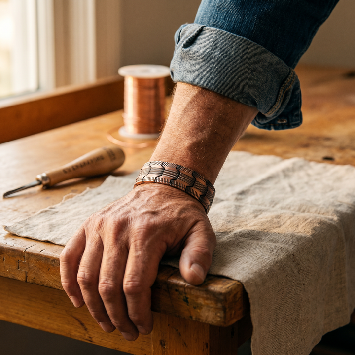 Crag – herrearmbånd i kobber