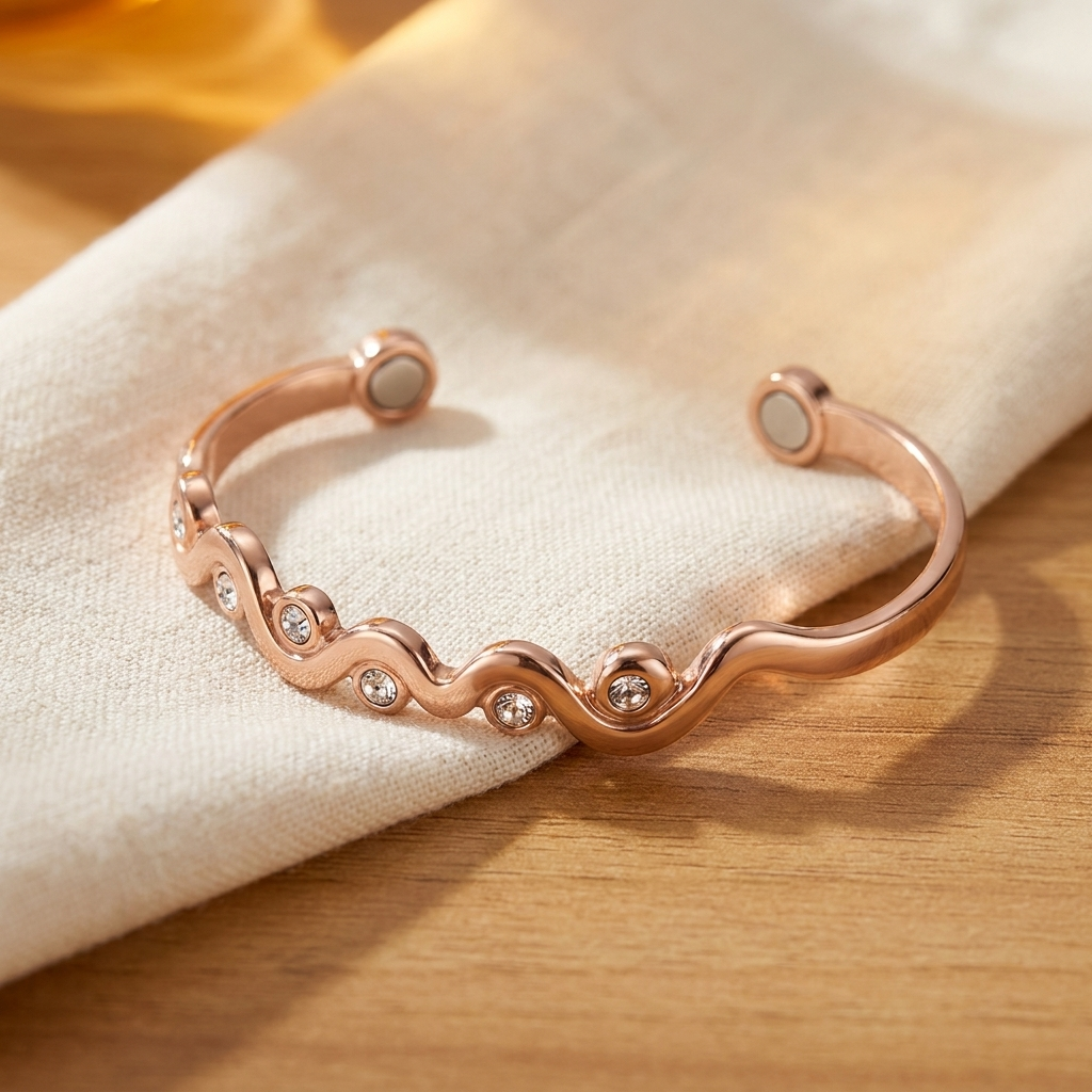 Lark – kobberarmbånd med krystaller