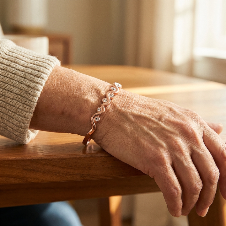 Lark – kobberarmbånd med krystaller