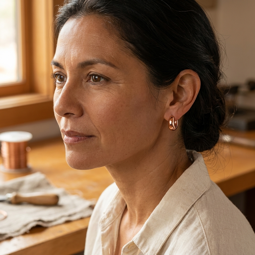 Linet – runde kobberøreringe