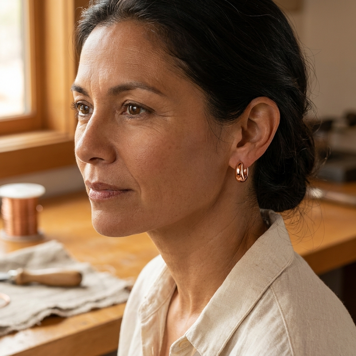 Linet – runde kobberøreringe