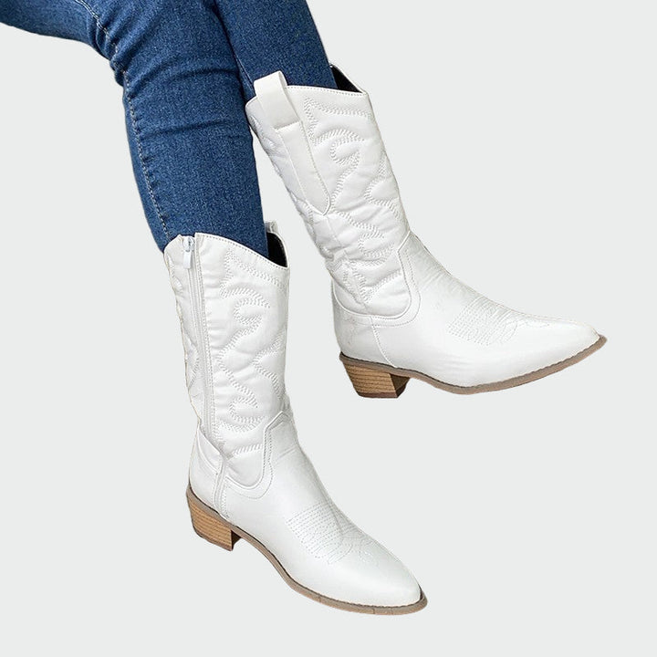 Aneta - Metalliske Cowboy-Støvler
